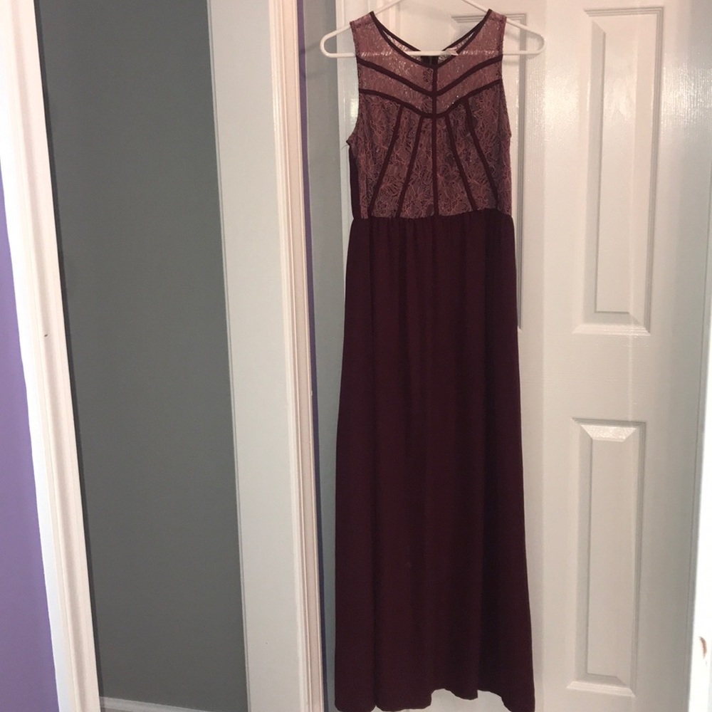 Maroon long formal dress